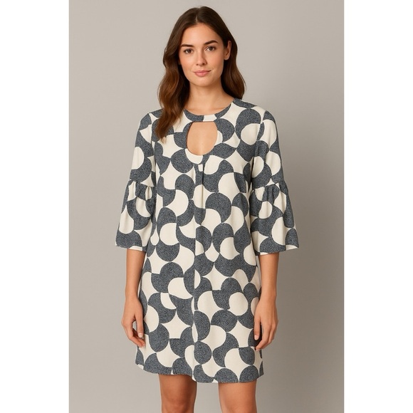 Trina Turk Bonita Bell Sleeve Silk Mini Dress - Picture 1 of 10